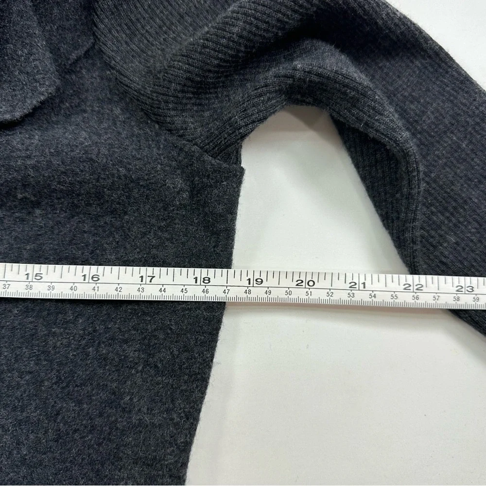 Alfani 100% Wool Black Jacket Triple Layer Collar Button Up Petite Small EUC